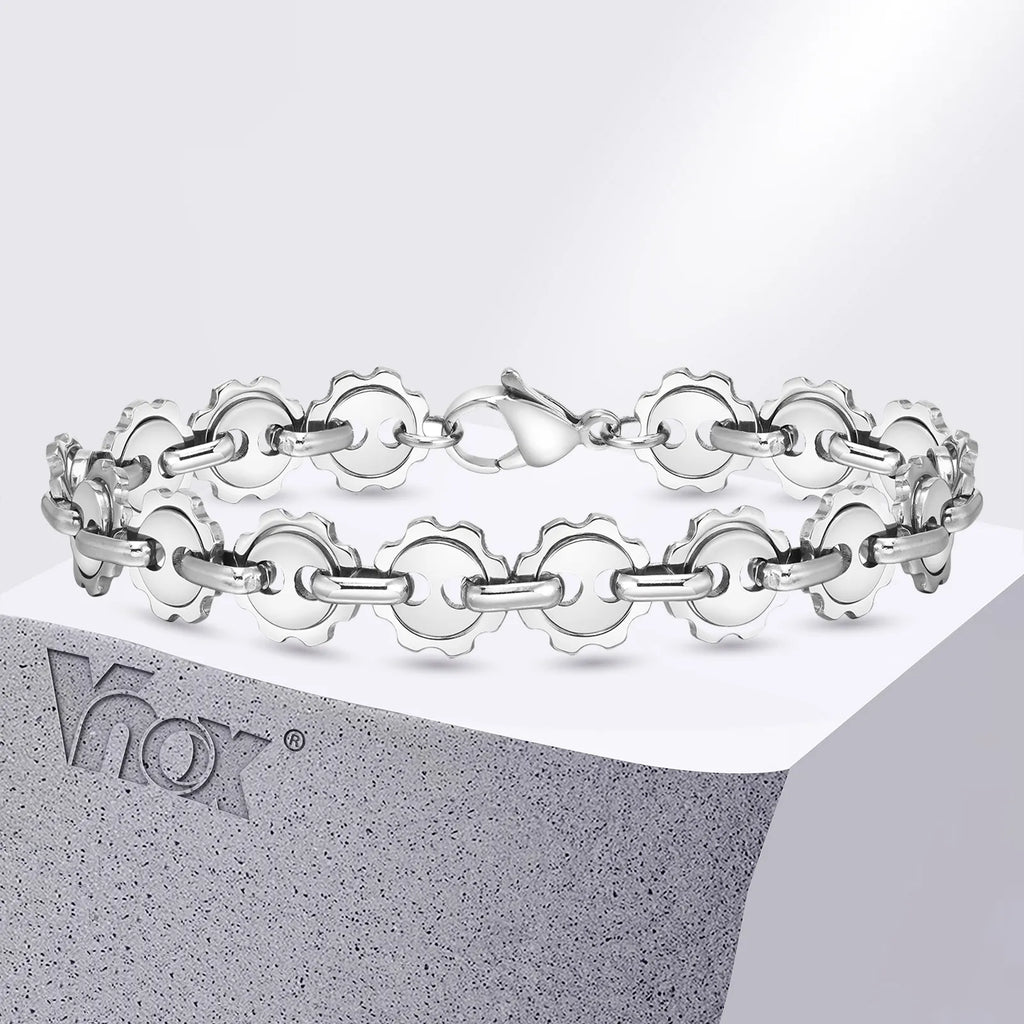 Gear Round Link Chain Bracelet