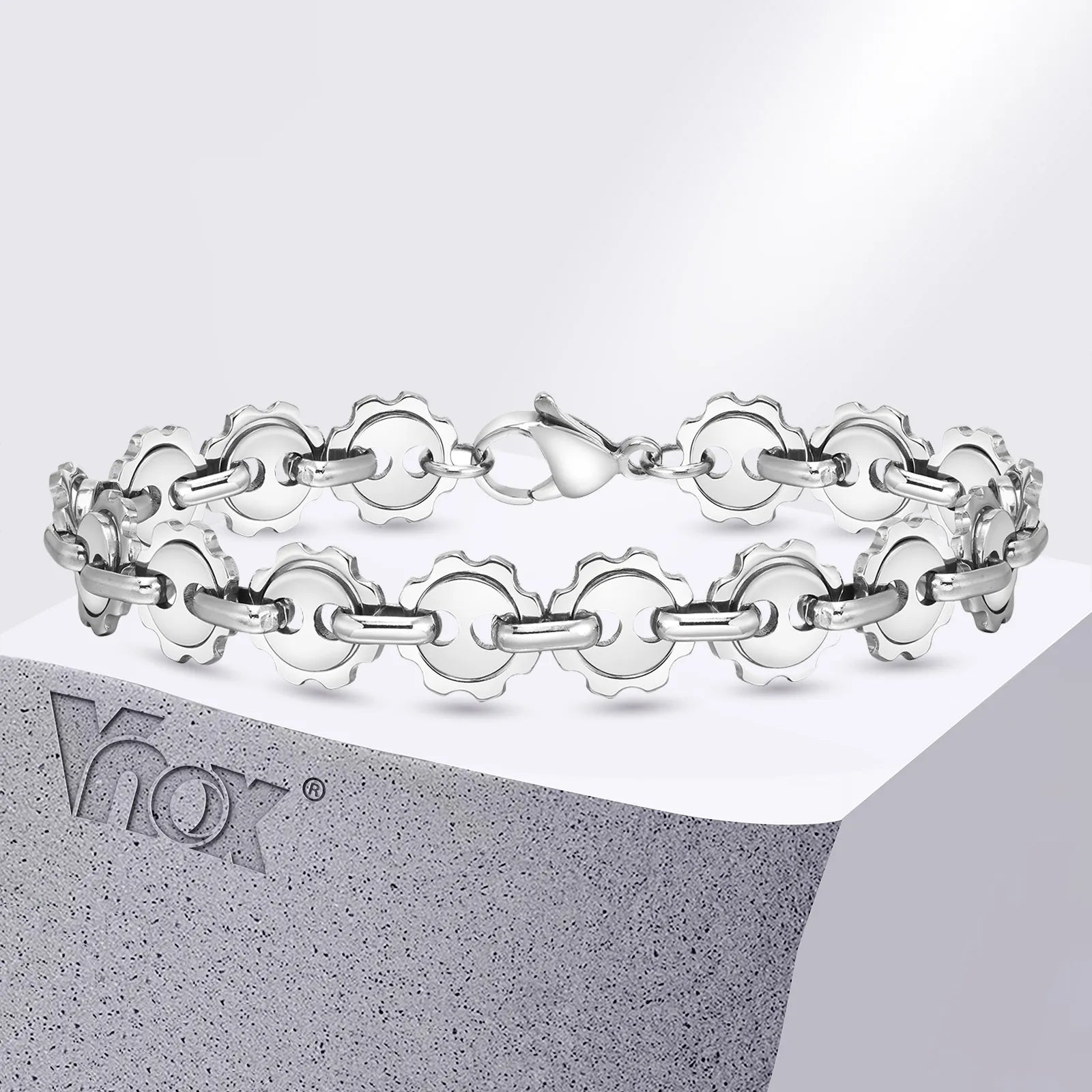 Gear Round Link Chain Bracelet