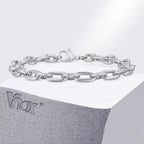 Handcrafted Steel Link Chain Bracelet