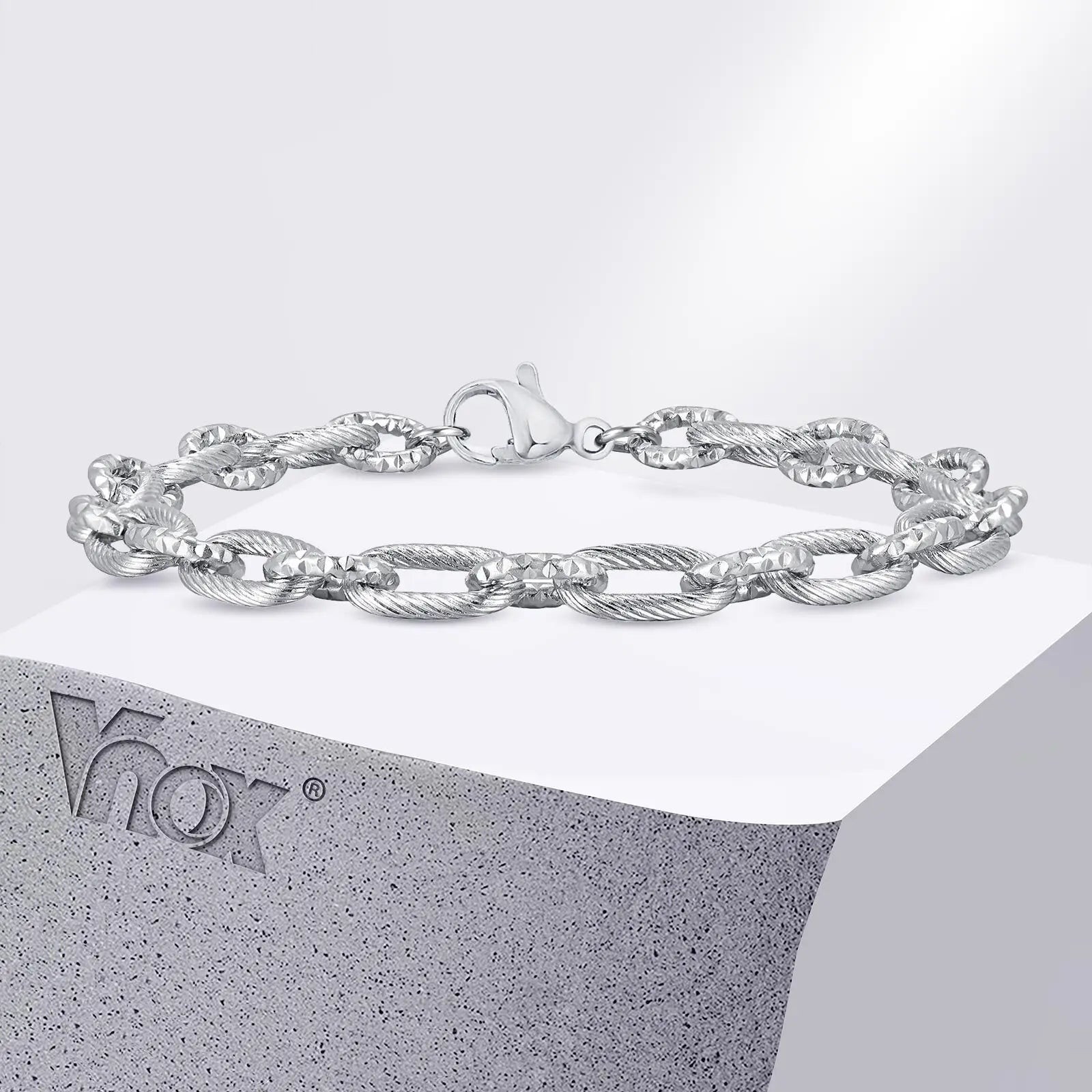 Handcrafted Steel Link Chain Bracelet