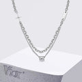 Double Layer Cuban Chain Choker Necklace