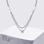 Double Layer Cuban Chain Choker Necklace