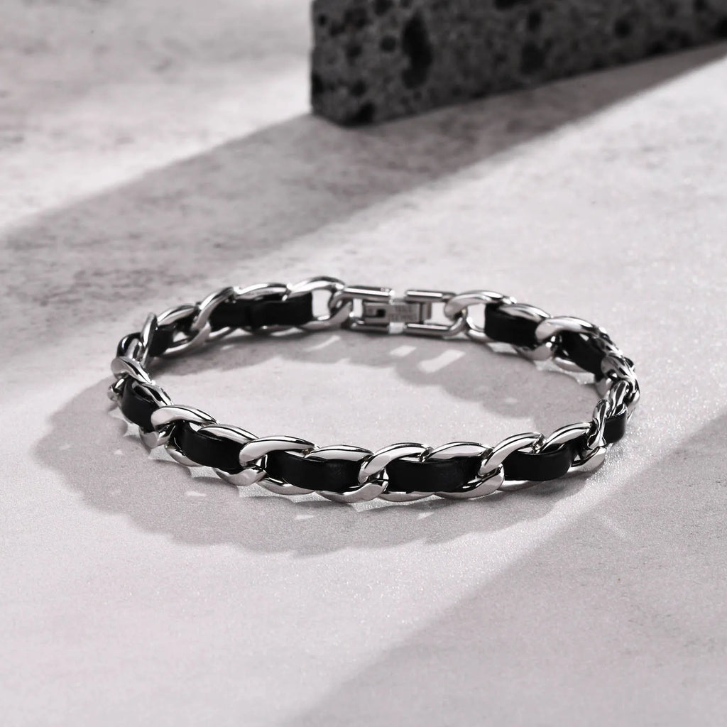 Black Cuban Link Chain Bracelet
