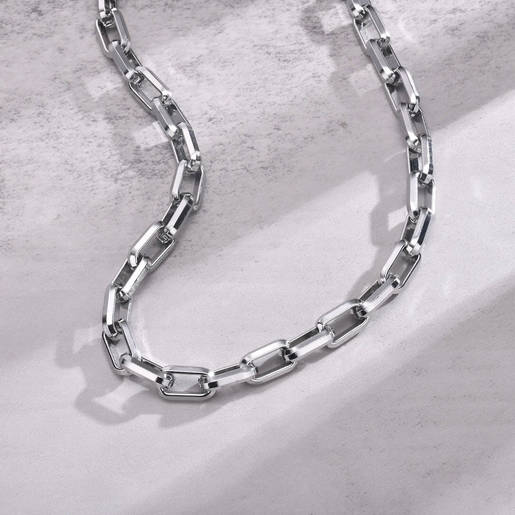 Chunky Rectangular Chain Choker Necklace