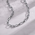 Chunky Rectangular Chain Choker Necklace