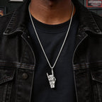Rock Hand Gesture Pendant Necklace