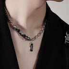 Black Stone Double Layer Choker Necklace
