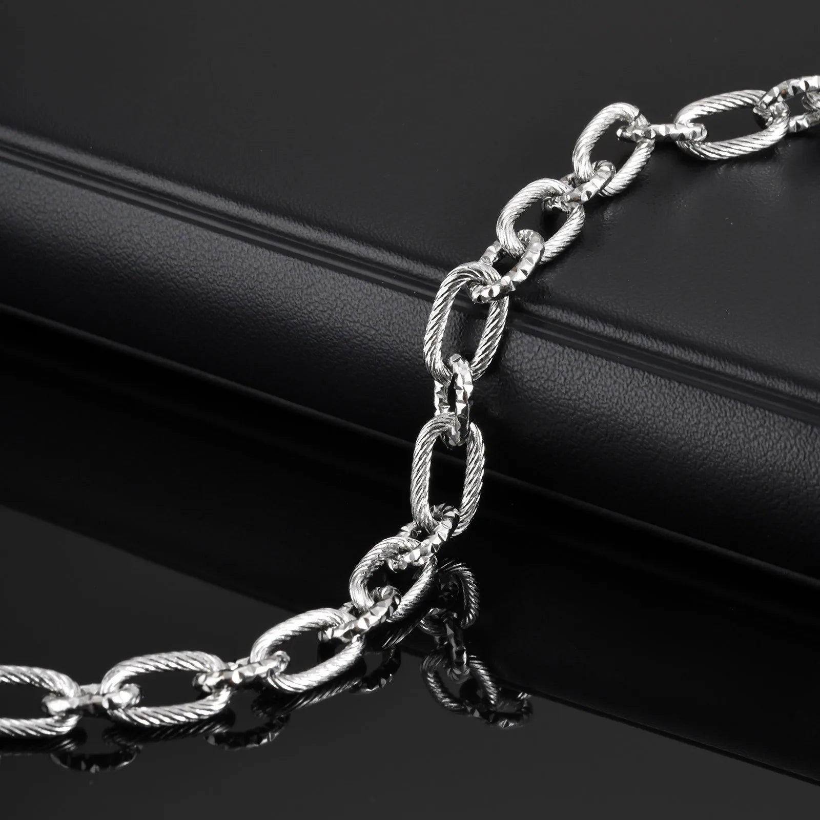Handcrafted Steel Link Chain Bracelet