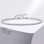 2.5mm Slim Twisted Snake Chain Bracelet