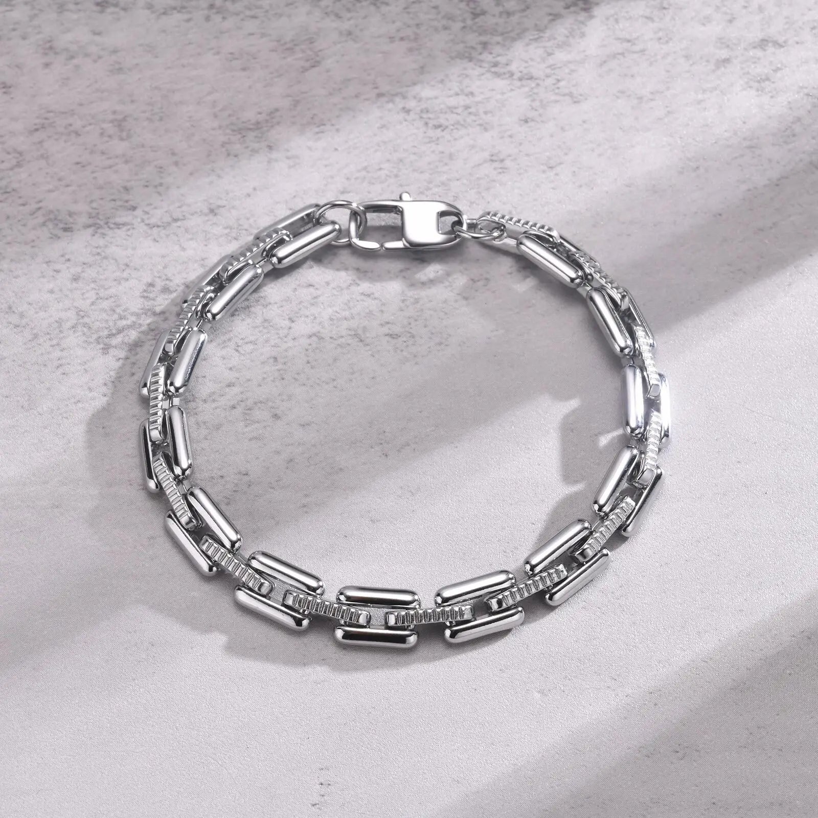 Heavy Handmade Rectangle Chain Bracelet