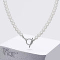 Pearl Beaded OT Clasp Collar Necklace