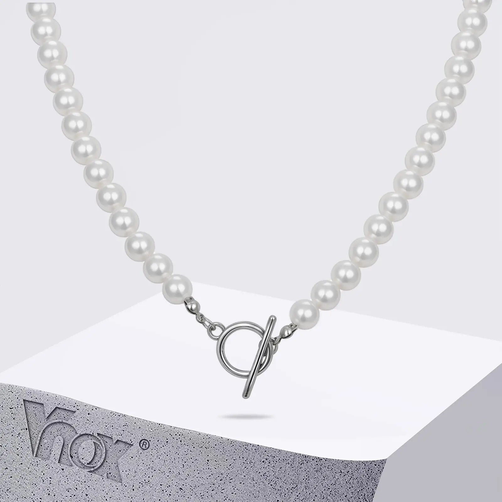 Pearl Beaded OT Clasp Collar Necklace