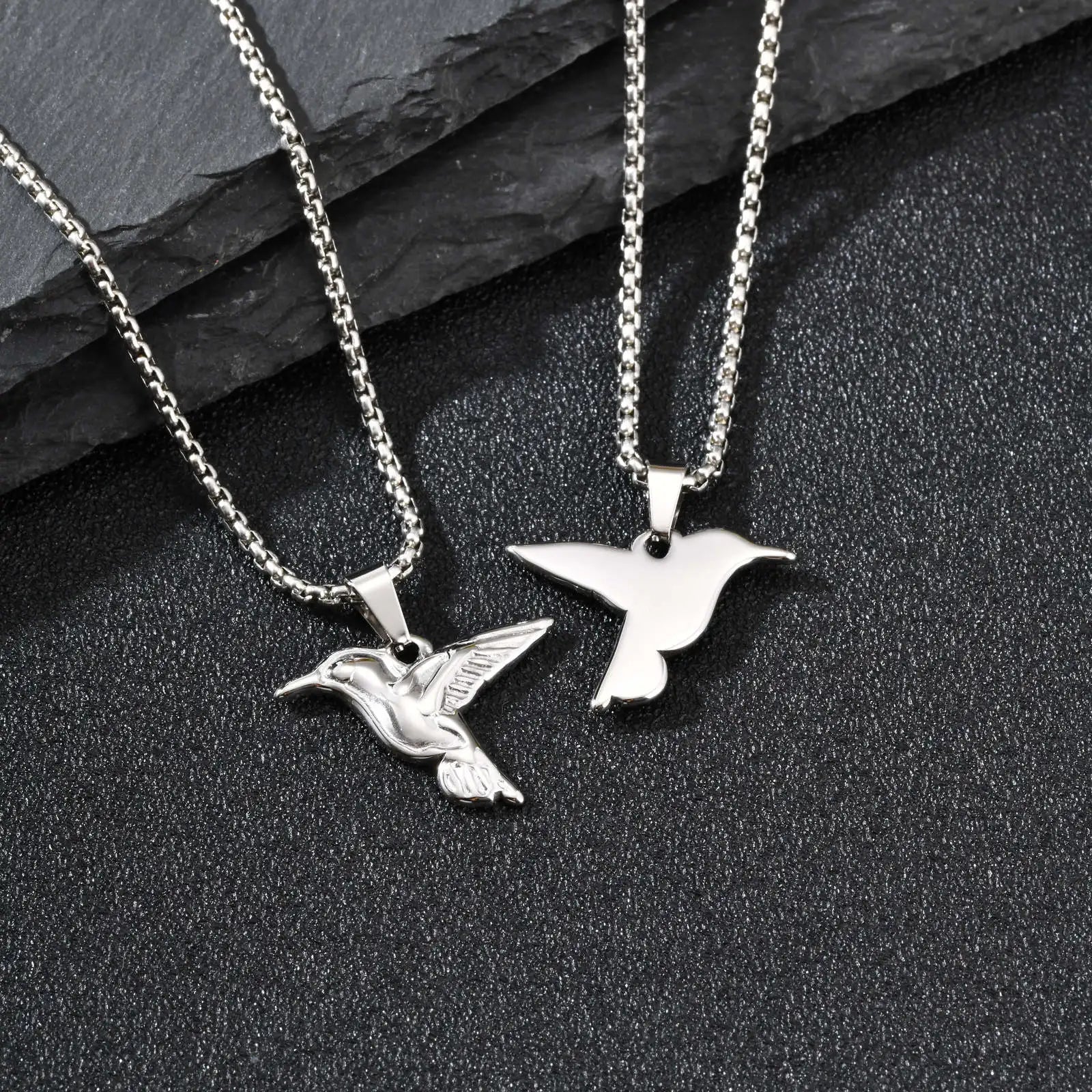 Hummingbird Pendant Box Chain Necklace