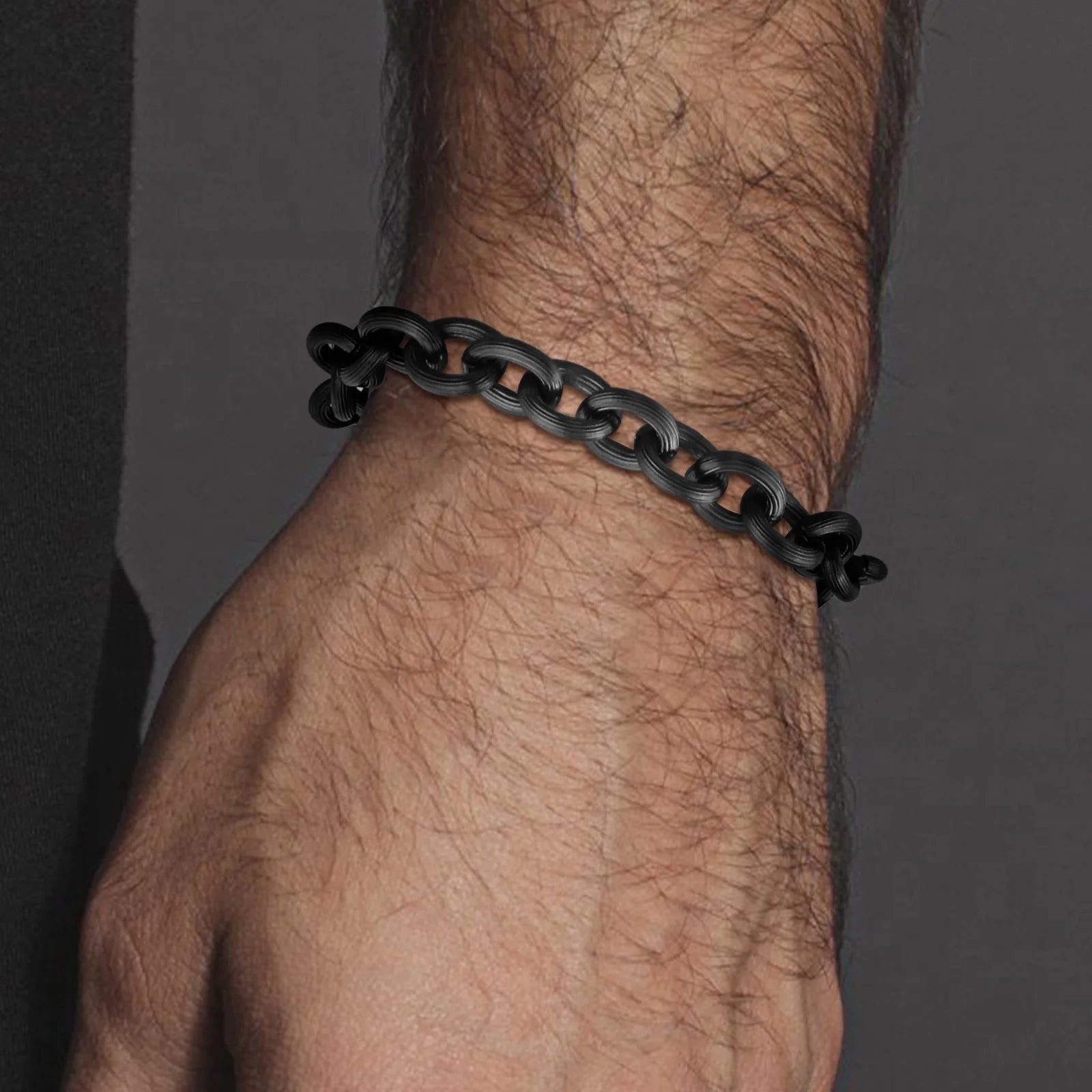 Matte Black Rolo Chain Bracelet