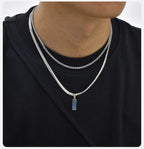 Square Stone Pendant Necklace