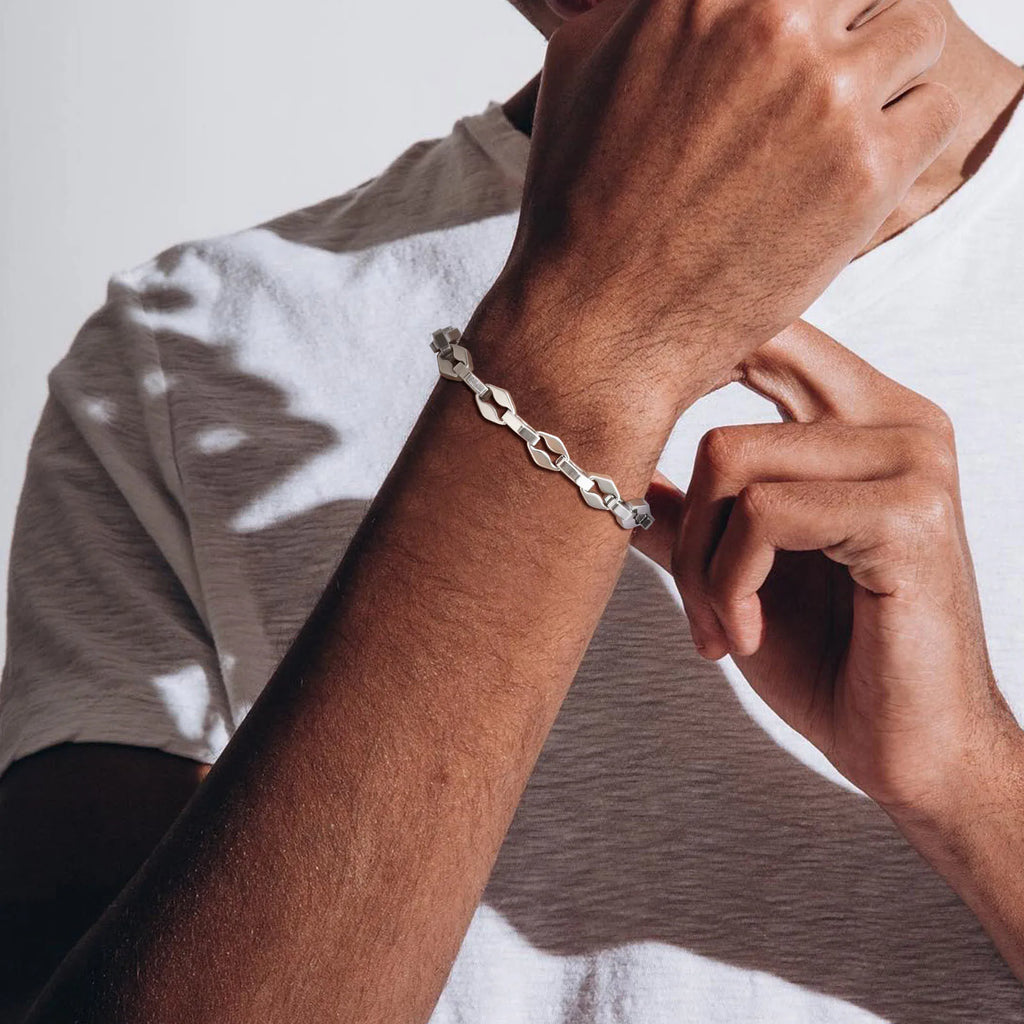 Rhombus Geometric Link Chain Bracelet