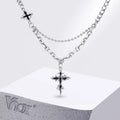 Lava Cross Pendant Cuban Chain Necklace