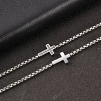 Black CZ Cross Box Chain Bracelet