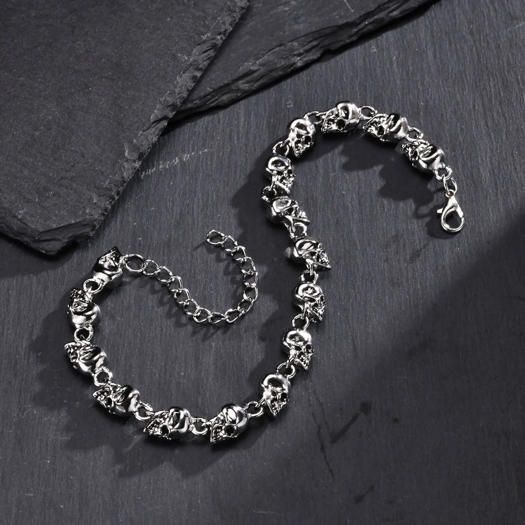 Full Skull Link Chain Bracelet