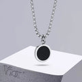 Enamel Geometric Coin Pendant Necklace