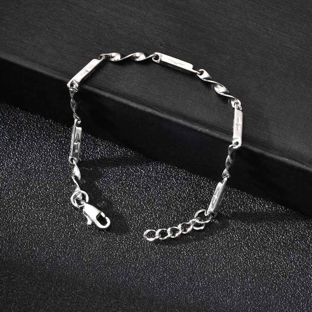 Mobius Cross Bamboo Chain Bracelet