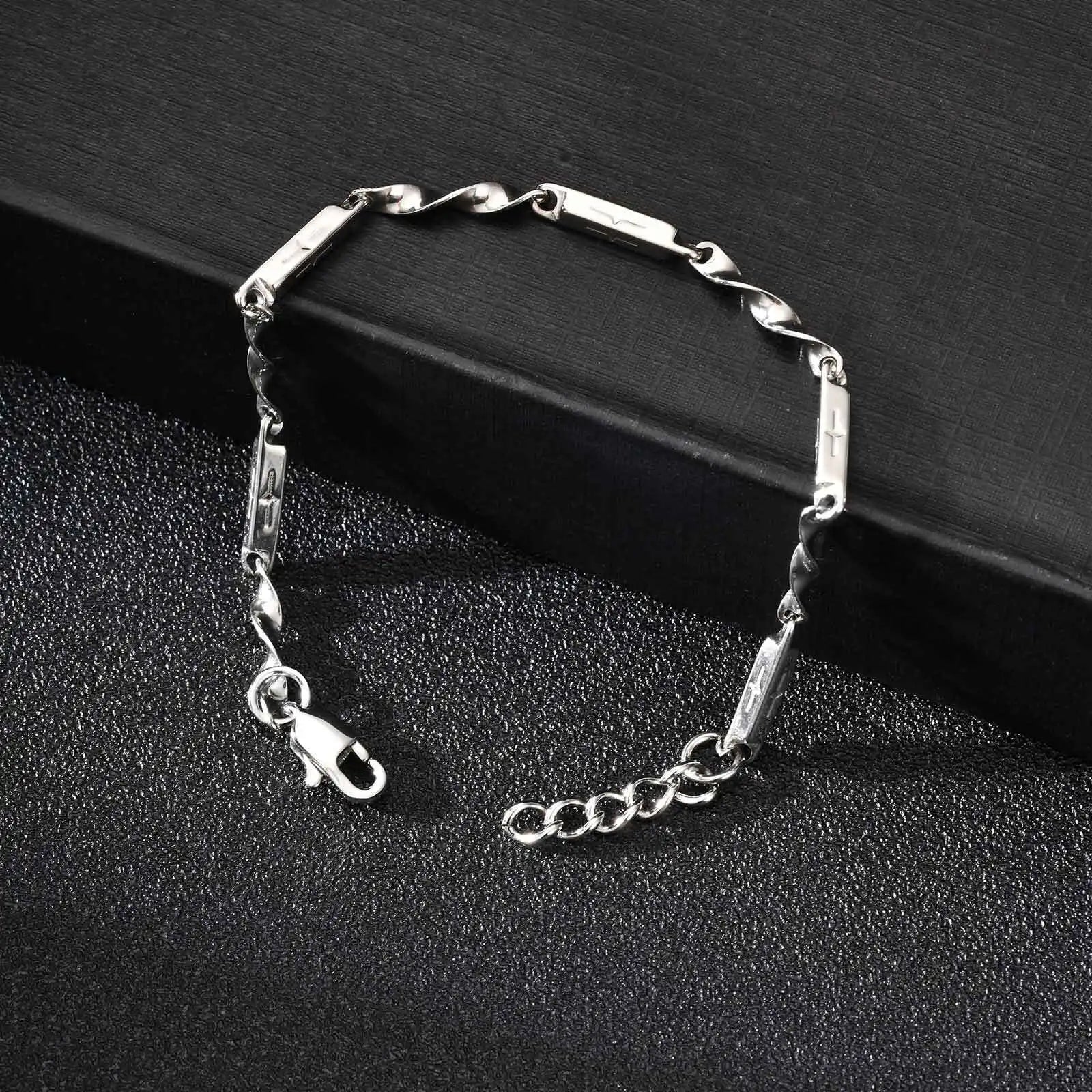 Mobius Cross Bamboo Chain Bracelet