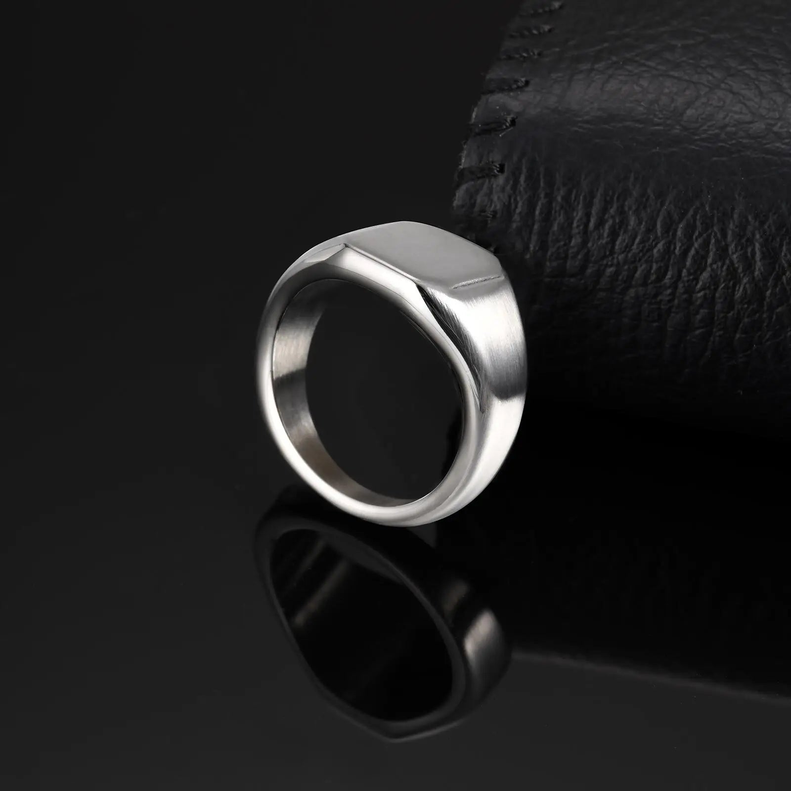 Brushed Square Signet Ring