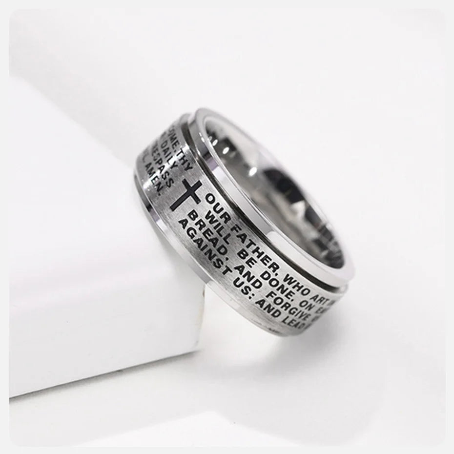 Spinner Cross Prayer Ring