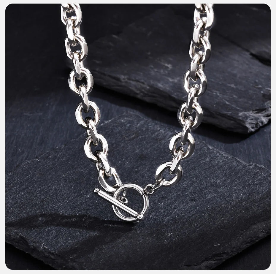 9mm Chunky Rolo Chain Necklace