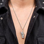 Rock Hand Gesture Pendant Necklace