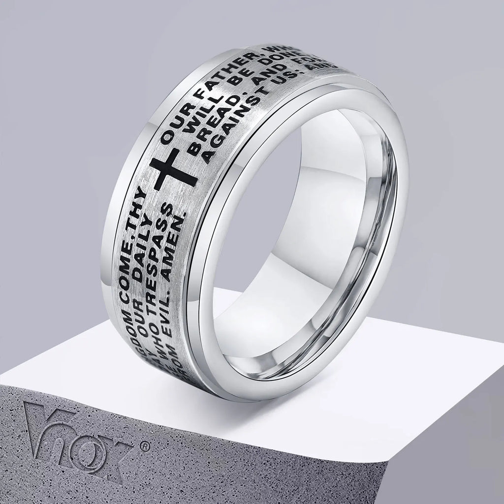 Spinner Cross Prayer Ring