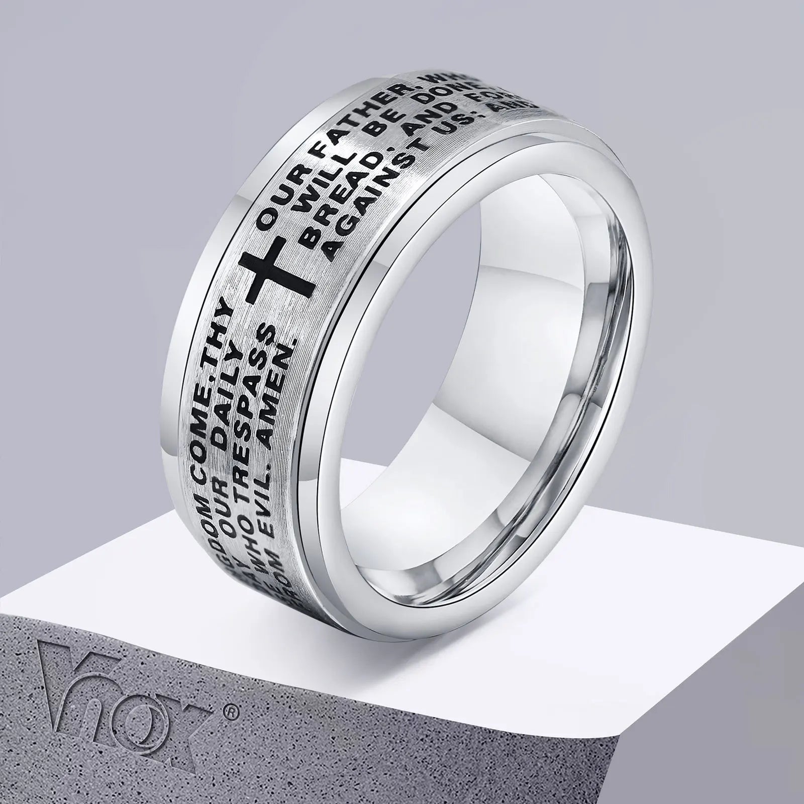 Spinner Cross Prayer Ring