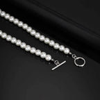 Pearl Beaded OT Clasp Collar Necklace