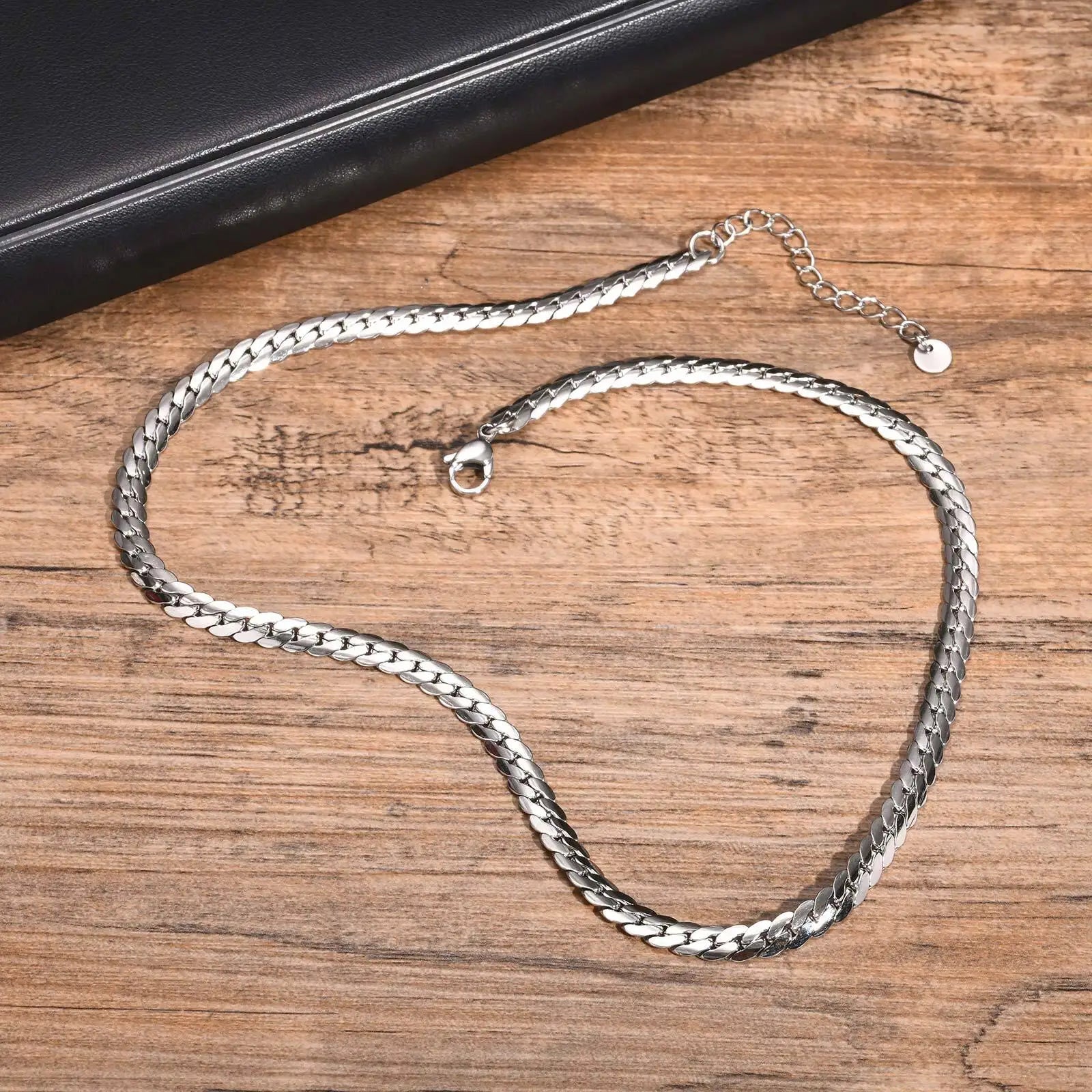 5.7mm Flat Cuban Link Chain Necklace