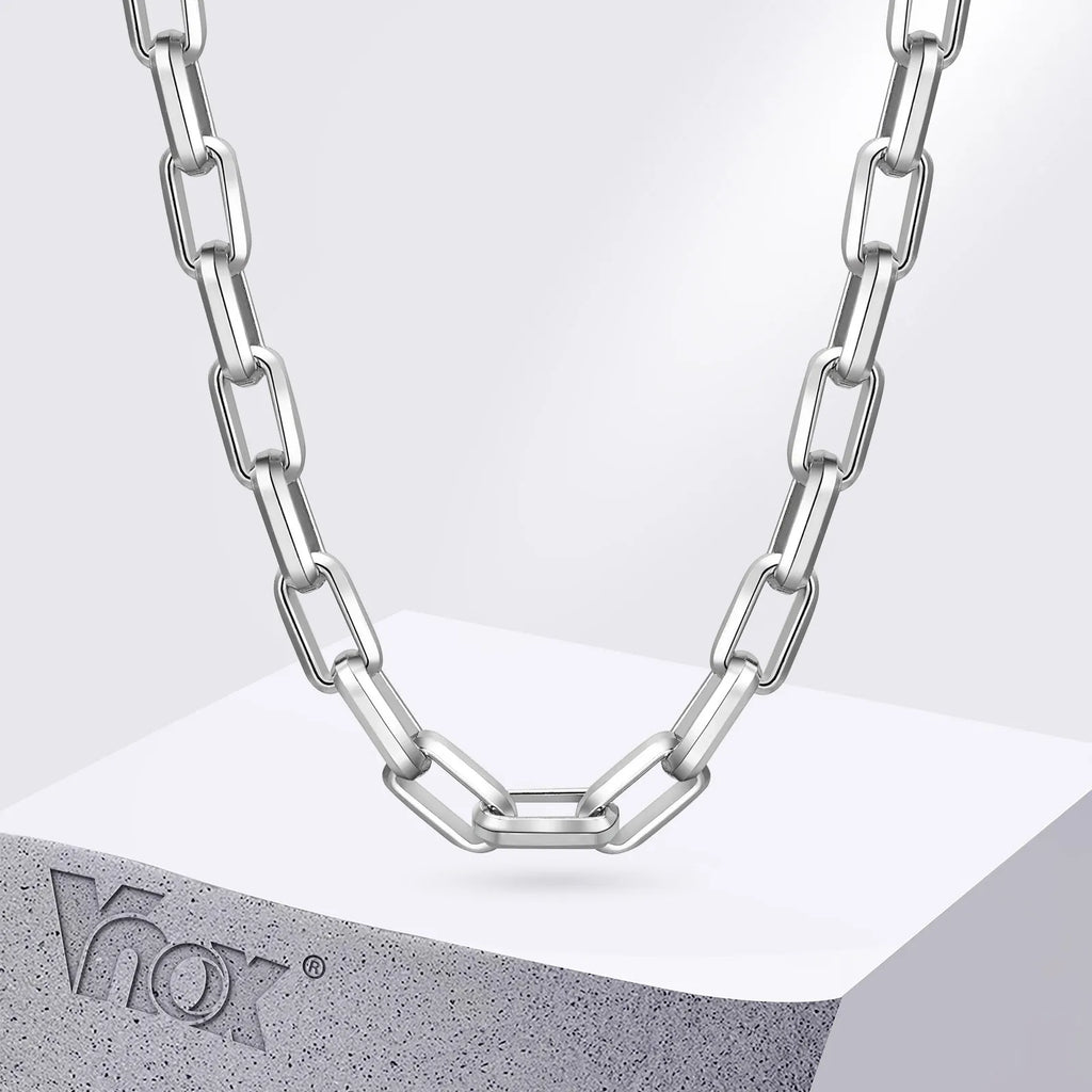 Chunky Rectangular Chain Choker Necklace