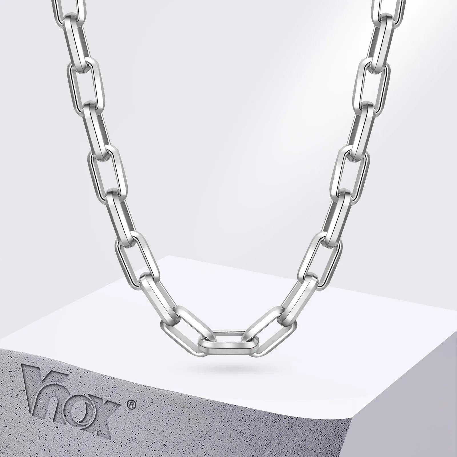 Chunky Rectangular Chain Choker Necklace