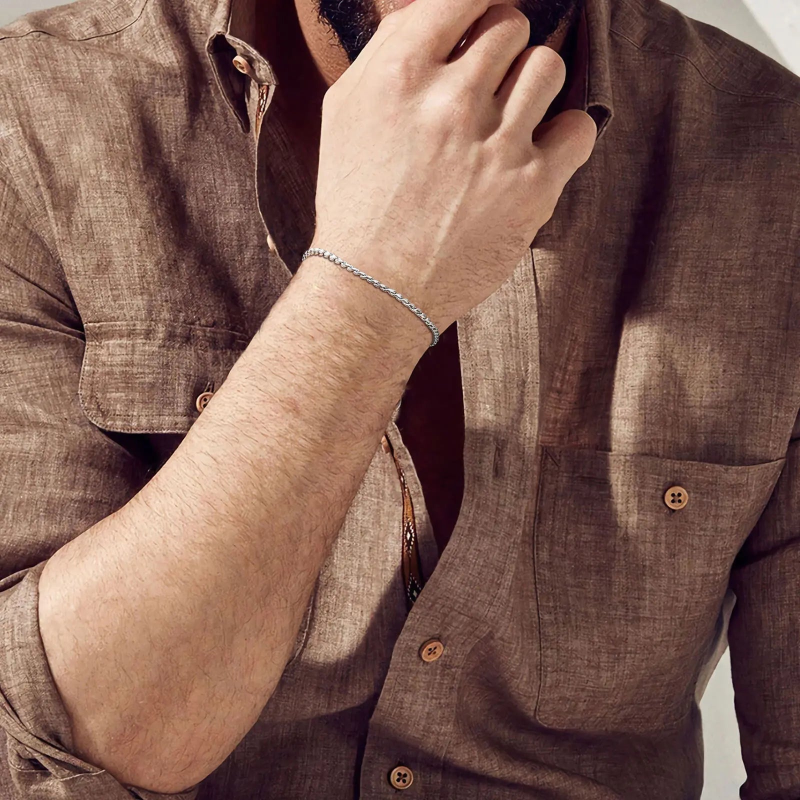 2.5mm Slim Twisted Snake Chain Bracelet