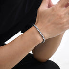 Black Zirconia Box Chain Bracelet