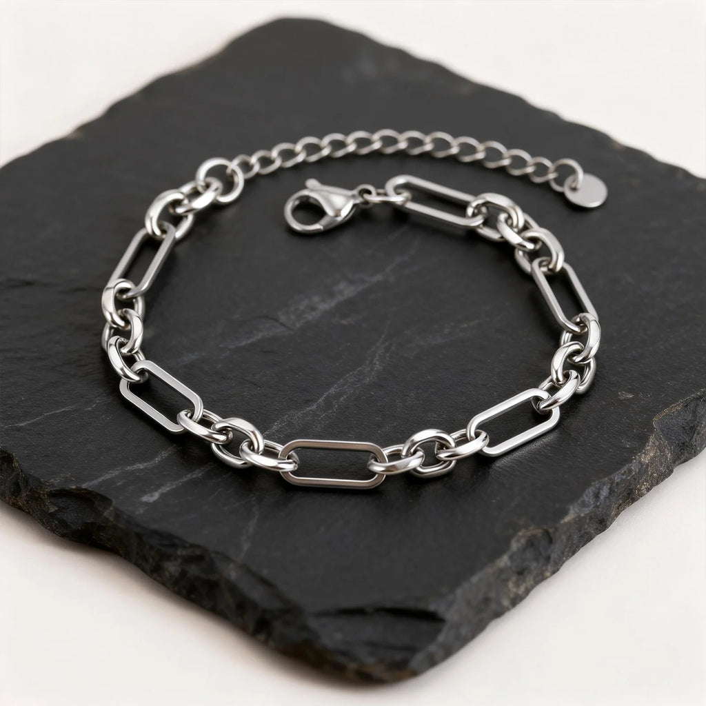 Rectangle Links Curb Chain Bracelet