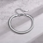 6mm Flat Herringbone Snake Chain Bracelet