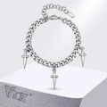 Cuban Link Bracelet with Cross Pendant