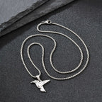 Hummingbird Pendant Box Chain Necklace