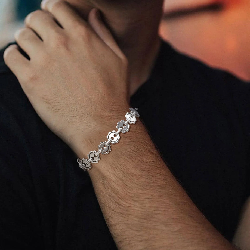 Gear Round Link Chain Bracelet