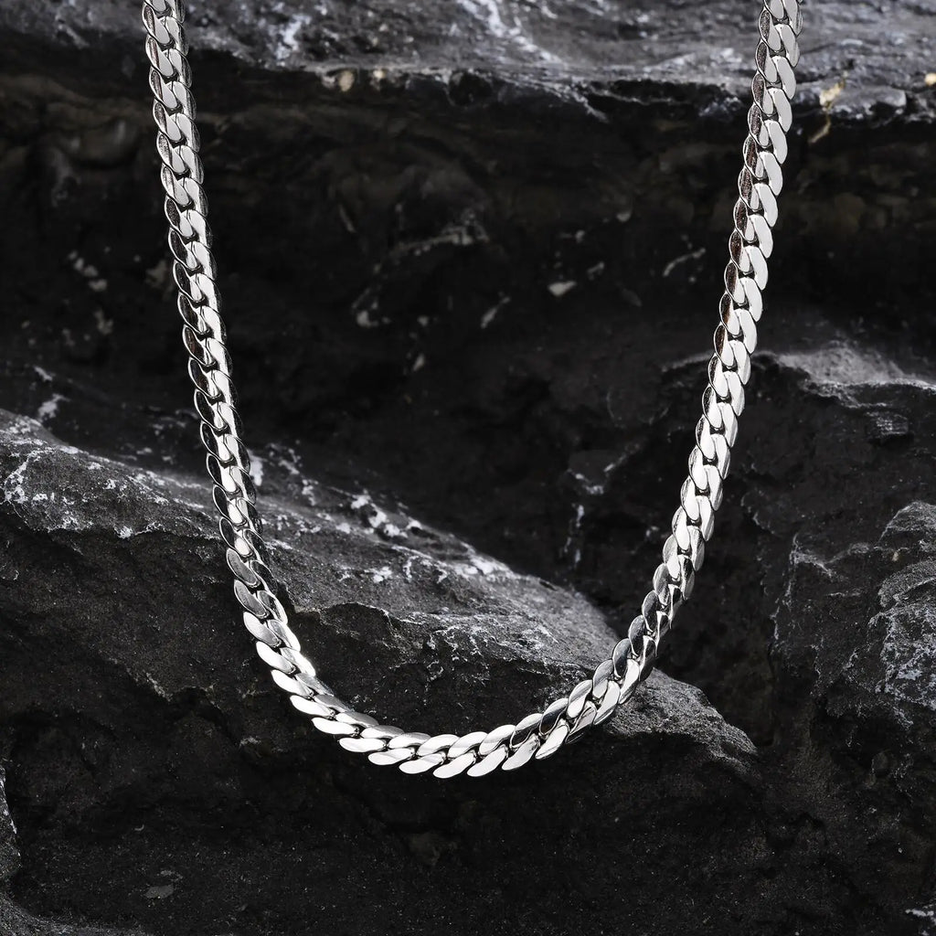 5.7mm Flat Cuban Link Chain Necklace