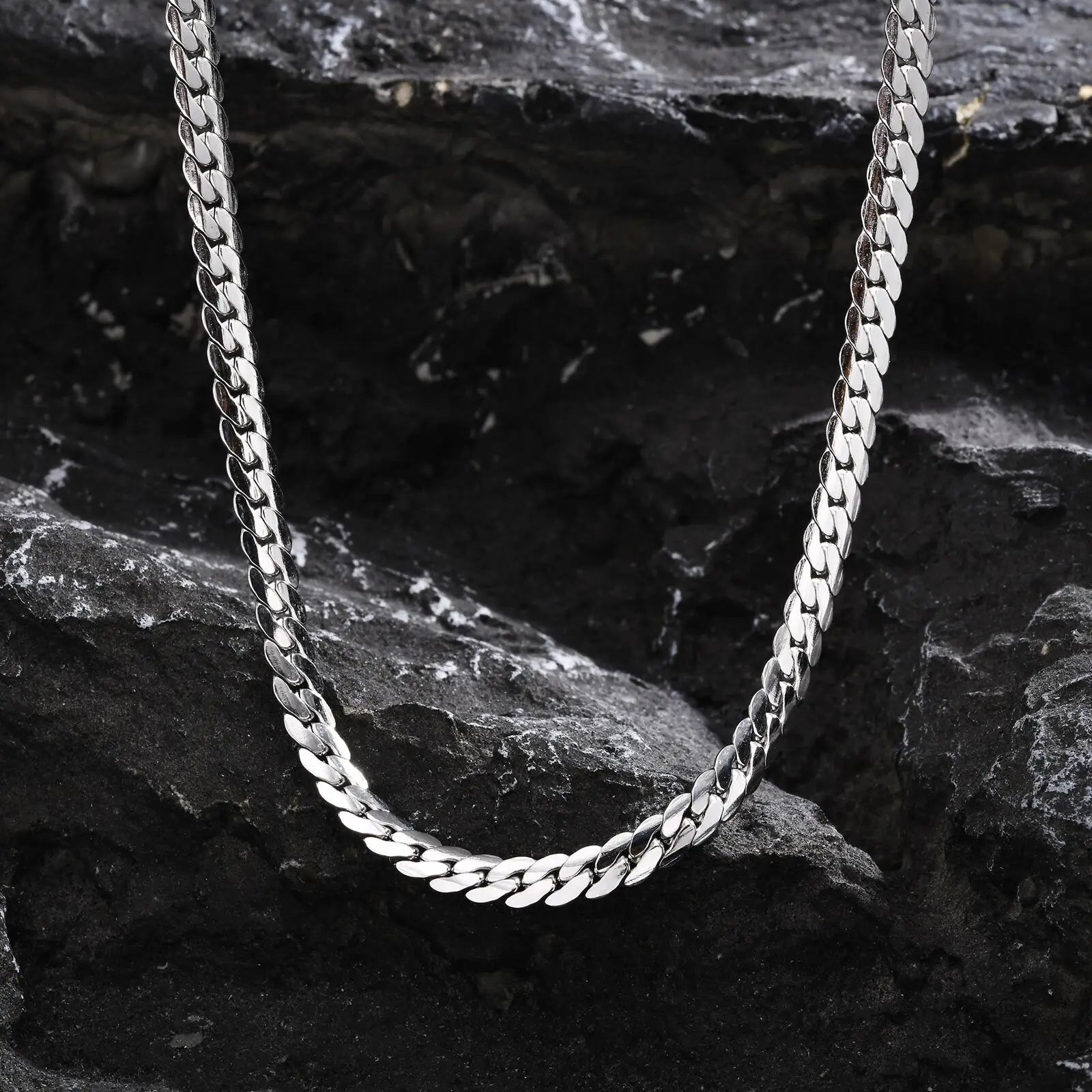 5.7mm Flat Cuban Link Chain Necklace
