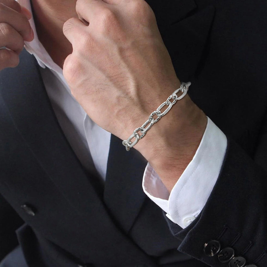 Handcrafted Steel Link Chain Bracelet