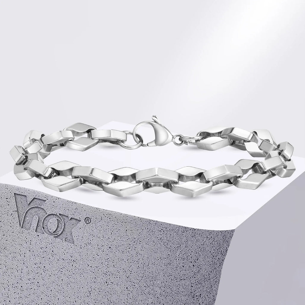 Rhombus Geometric Link Chain Bracelet