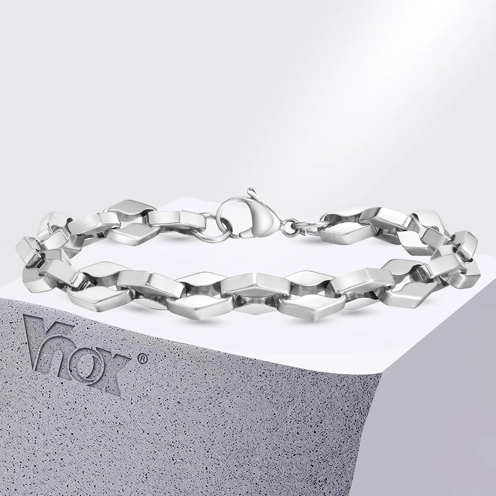 Rhombus Geometric Link Chain Bracelet