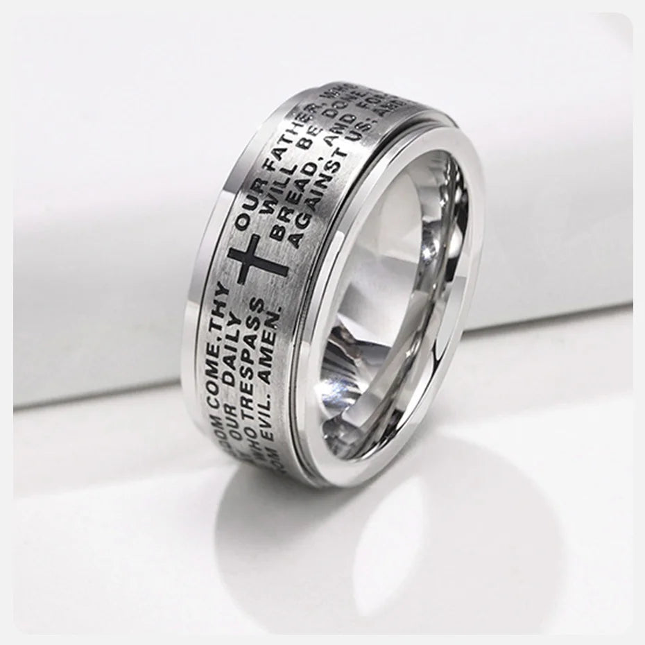 Spinner Cross Prayer Ring