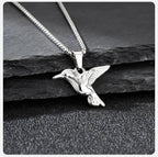 Hummingbird Pendant Box Chain Necklace